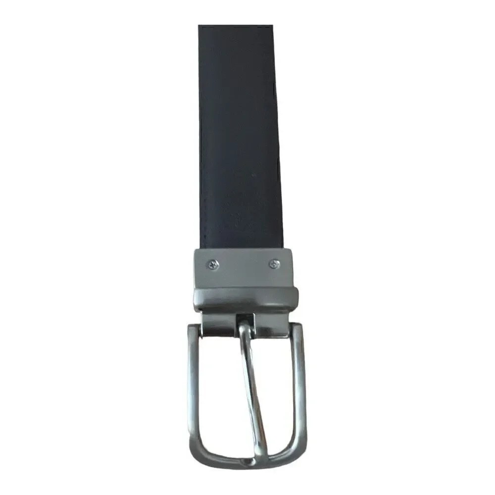 Perry Ellis Black Kids Belt Black Brown Reversible Brass Buckle 24/60 (29.7”)